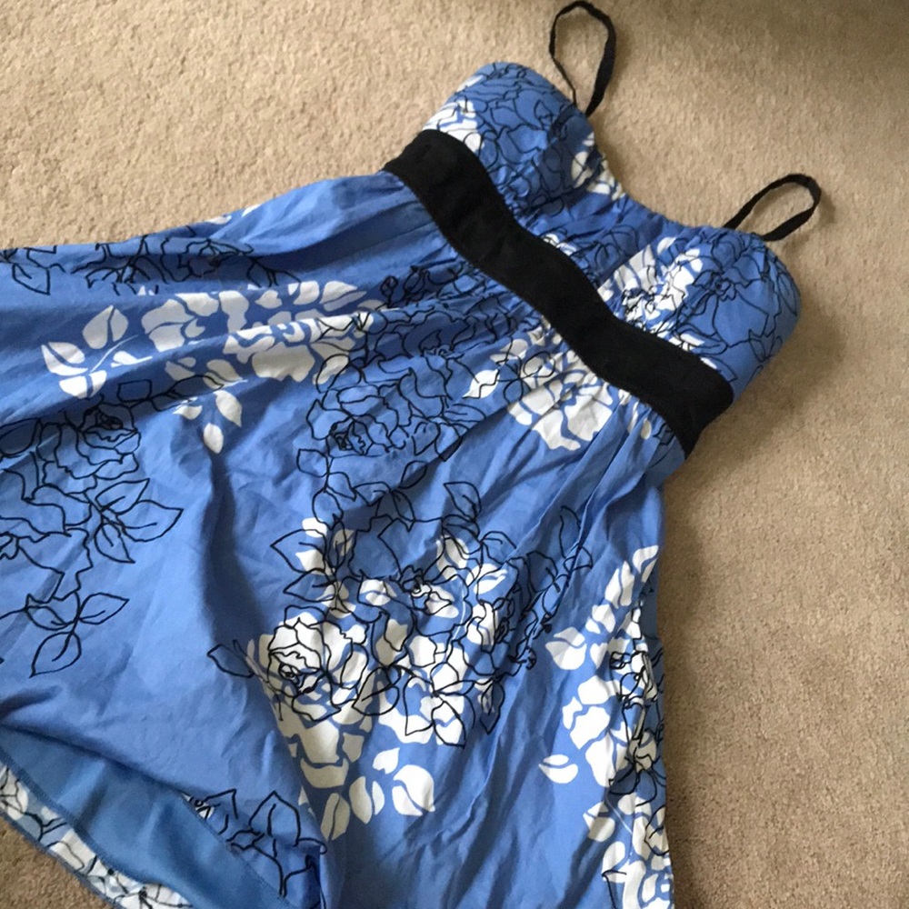 Blue and White Floral Dress